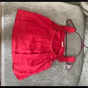 Boutique Red short rise top